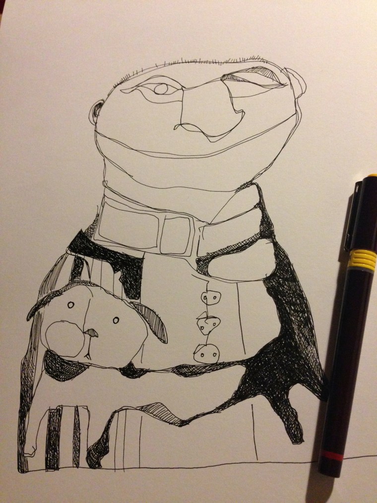 Monsieur Petit et son chien